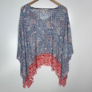 Ariat poncho sleeved paisley western tunic top Size Medium‎